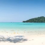 Huge Panorama Wild Tropical Beach. Turuoise Sea at Surin Marine